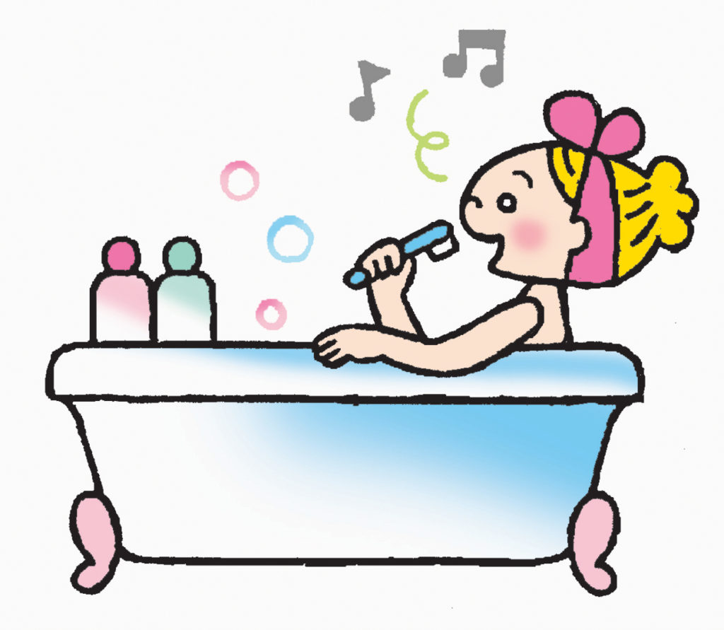 お風呂で歯みがき